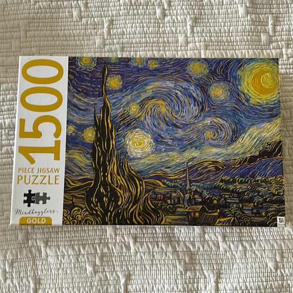 Starry Night 1500 Piece Jigsaw Puzzle Hinkler Mindbogglers Gold NEW - Picture 1 of 2